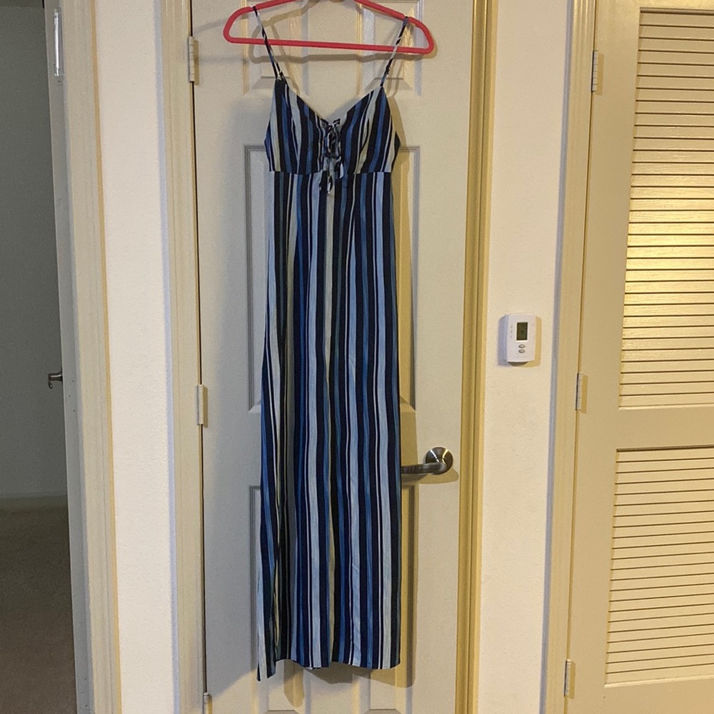 SMYM BLUE STRIPED MAXI DRESS